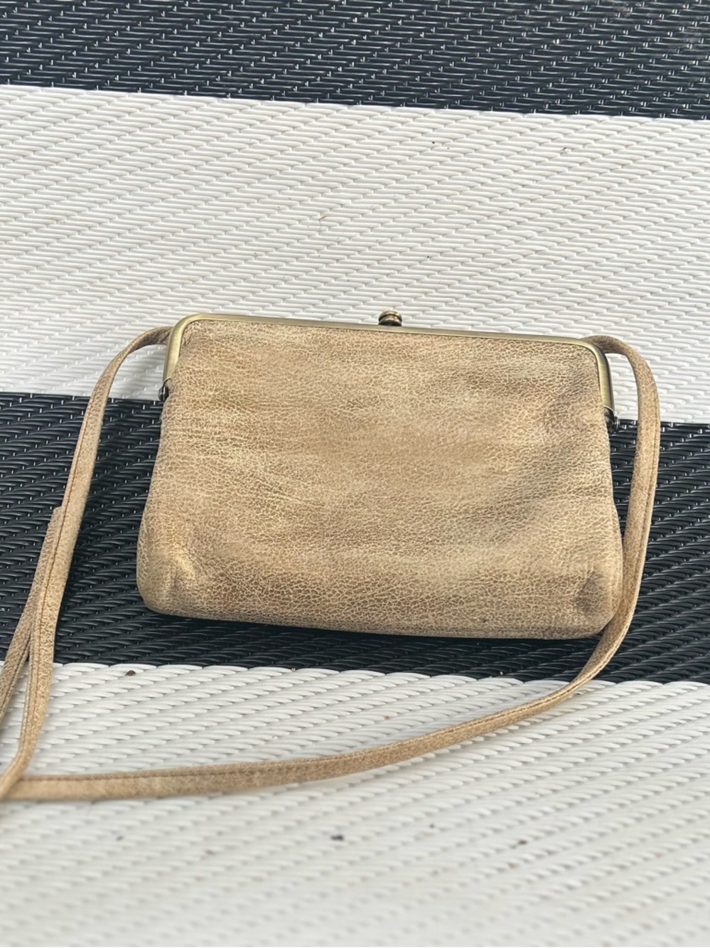 HOBO Gold-Tone Leather Crossbody Bag